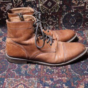 Four Brothers Tan Leather Lace up Boots Size 12